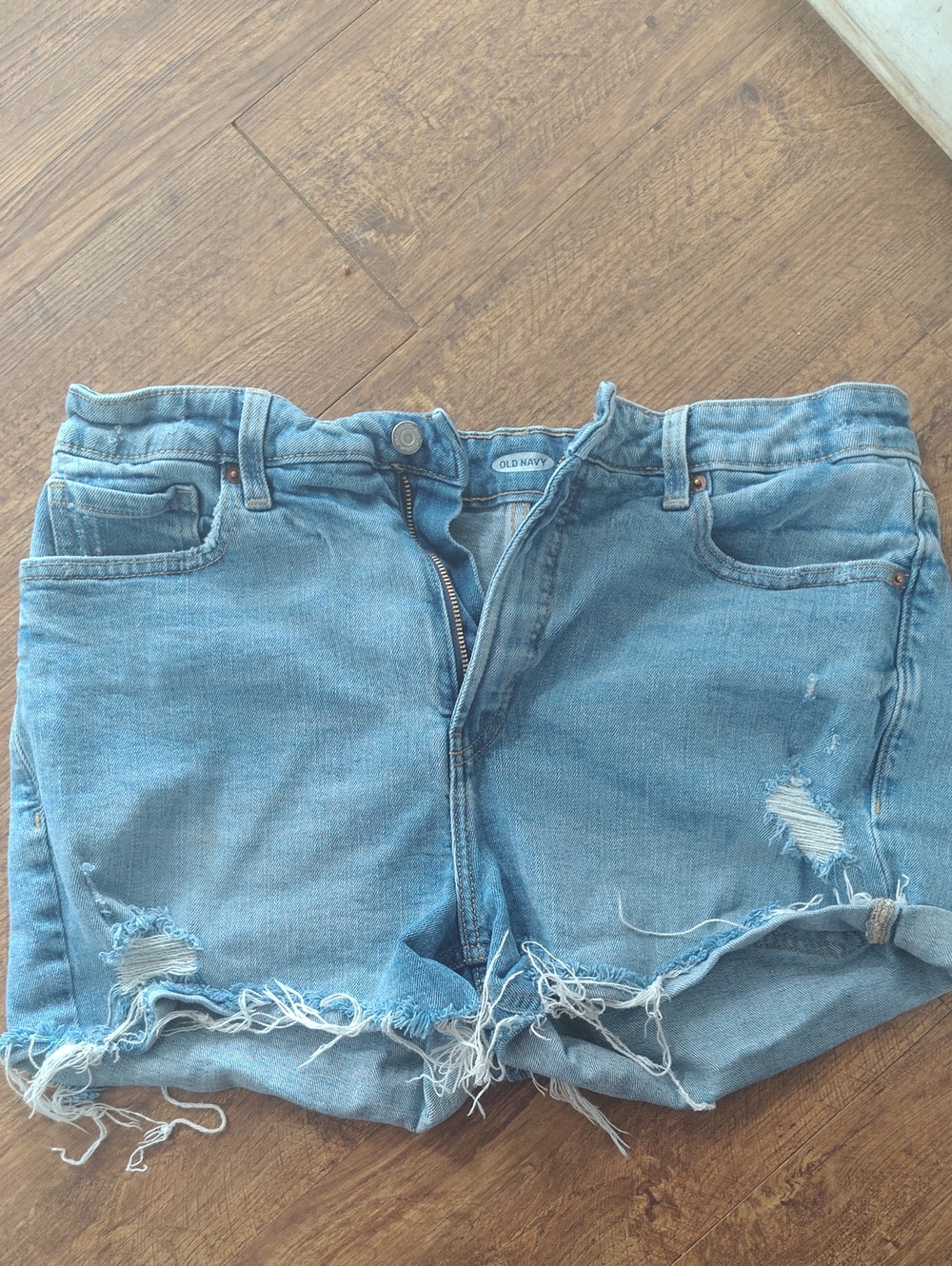 Old Navy Light Blue Distressed Denim Shorts